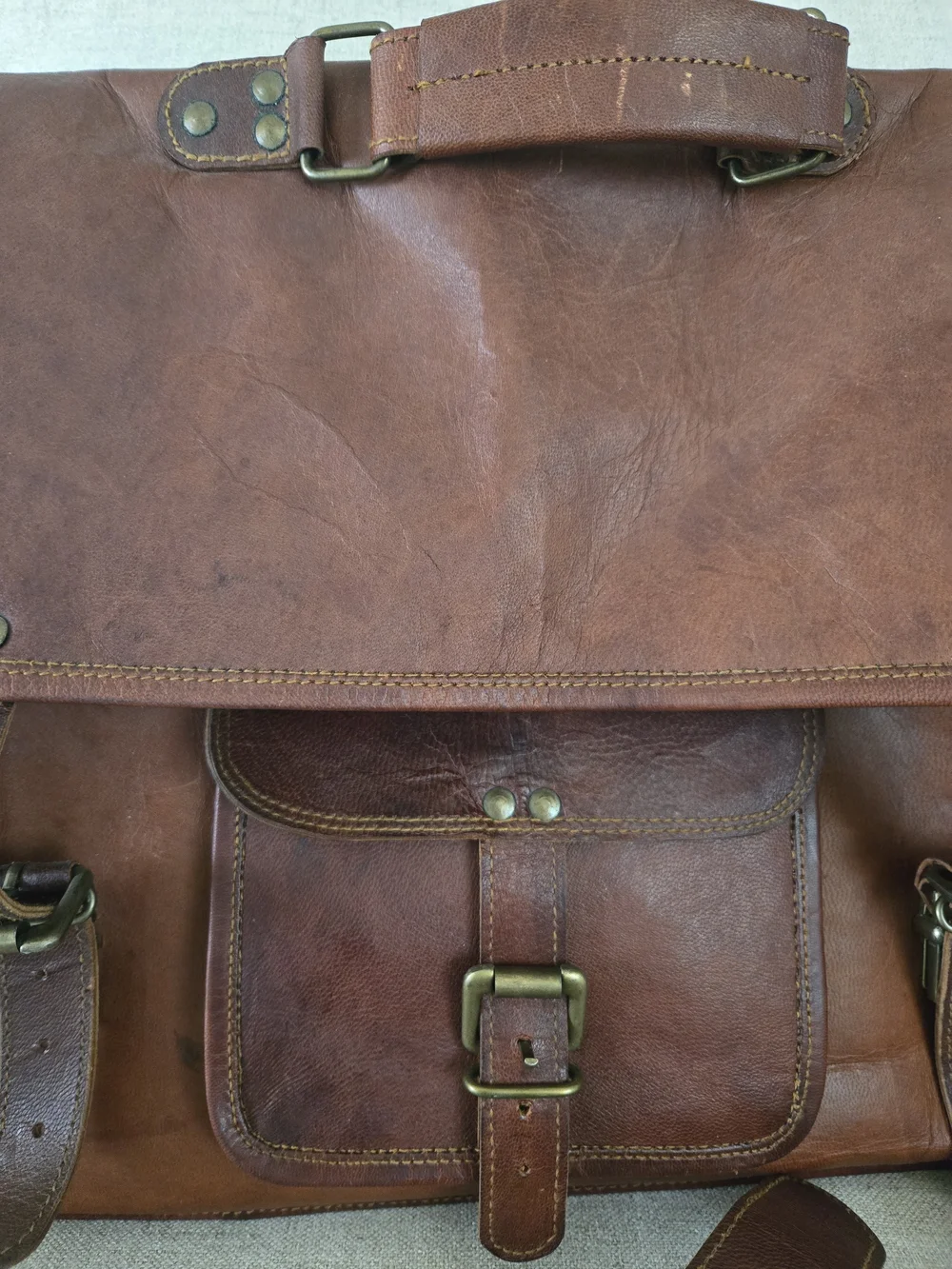 Komal's Passion Leather Large Buffalo Leather Messenger Bag 17